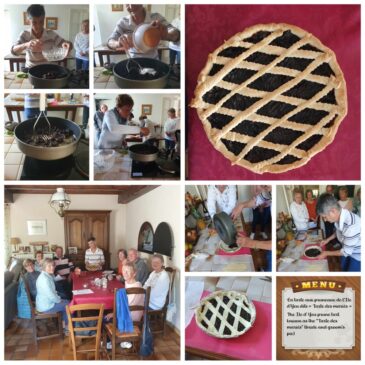 The Ile d’ Yeu prune tart known as the “Tarte des mariés” (bride and groom’s pie)