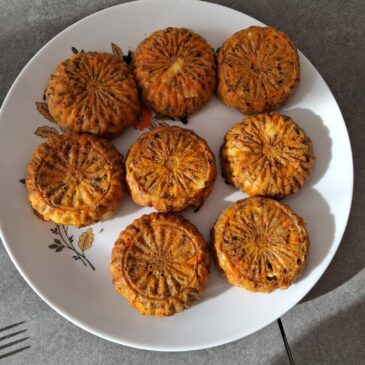 Carrot flowers, goat cheese, walnuts